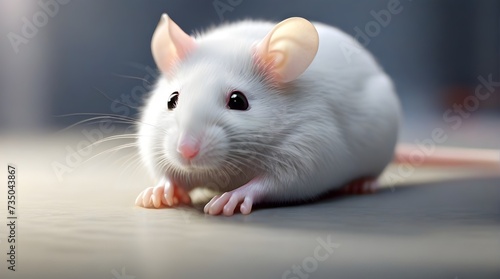 White rat on a white background. The symbol of the new year 2020. photo