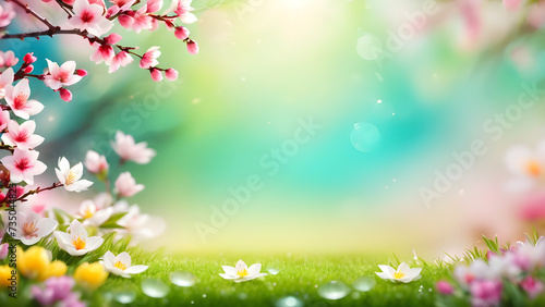 An image of a blurred springtime background with vibrant colors, perfect for a holiday-themed wallpaper in an ultra theme.