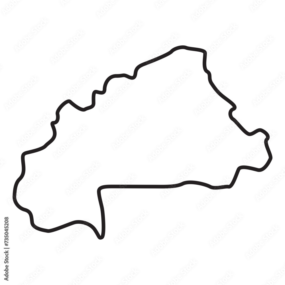 Fototapeta premium burkina faso map, burkina faso vector, burkina faso outline, burkina faso