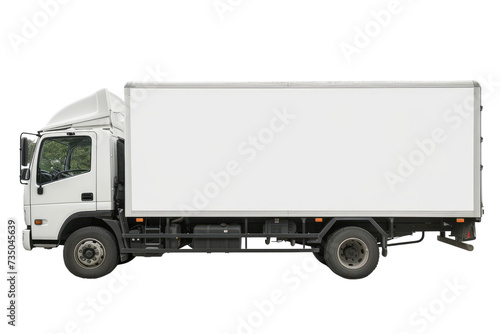 Efficient Panel Truck Transporter on Transparent Background, PNG