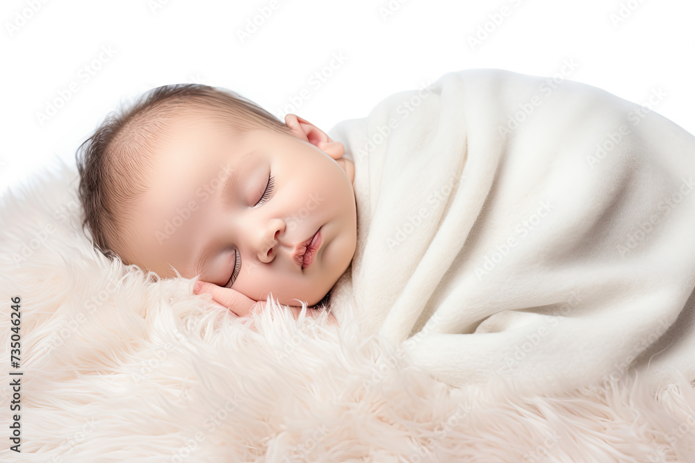 Infant sleeping soundly on a soft blanket Infant sleeping soundly on a soft blanket