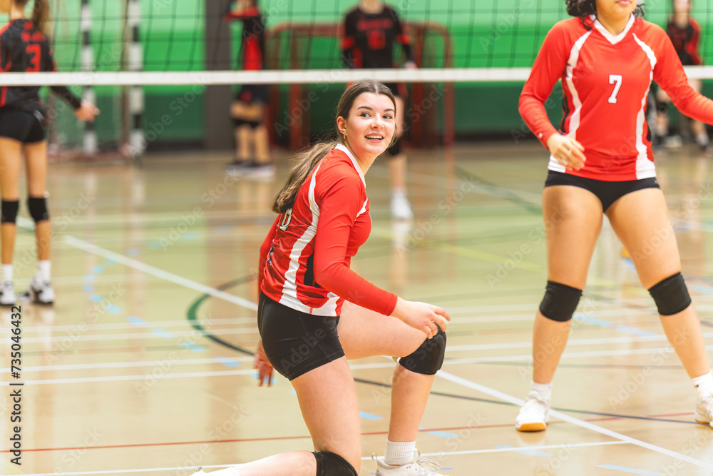 teen volleyball player in gymnase play her sport