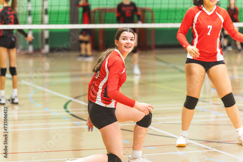teen volleyball player in gymnase play her sport