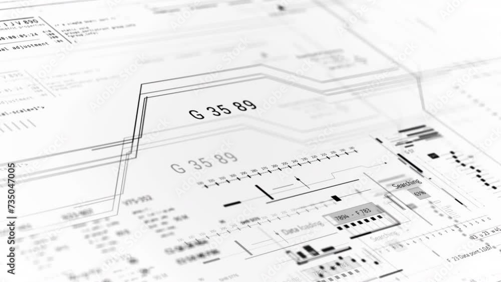 HUD User Interface data display.3d animation User Interface data display.White background. HUD User Interface data display.3d animation User Interface data display.White background.