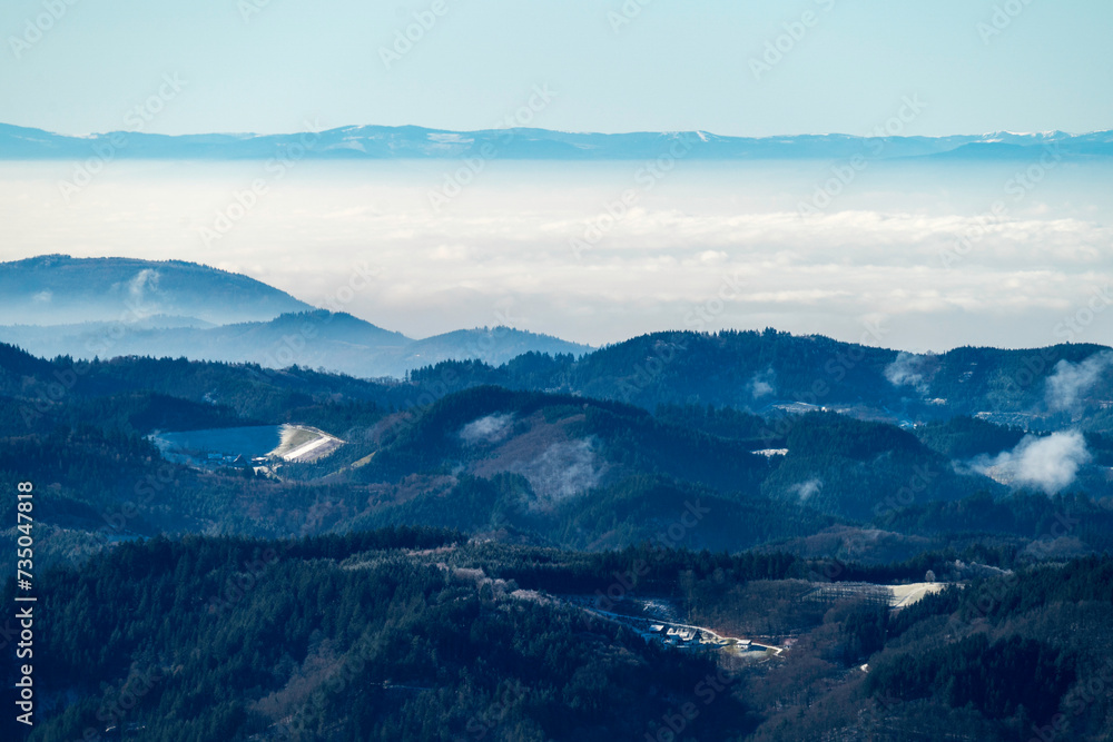 Blick vom Schliffkopf in den Rheingraben und auf die Vogesen Blick vom Schliffkopf in den Rheingraben und auf die Vogesen