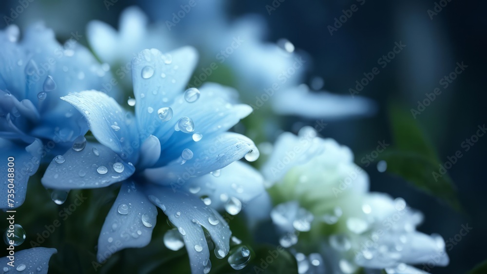 White spring flowers in raindrops. White spring flowers in raindrops.