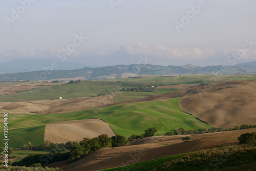 A panoramic view over the hills of Tuscany in autumn  Italy.
