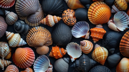 Sea shells background. Seashells background