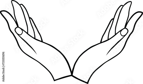 Line art female hands