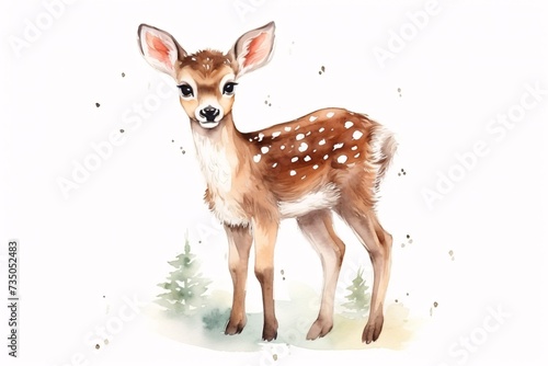 a watercolor of a deer
