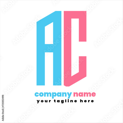 AC Logo design vector template Alphabet letters Initials Monogram logo AC Letter AC suitable for business and consulting company logos.