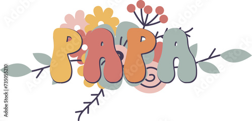 Papa Retro Wavy Groovy T Shirt Design