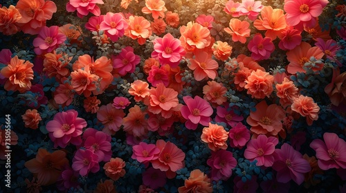 Background of beautiful colorful flowers