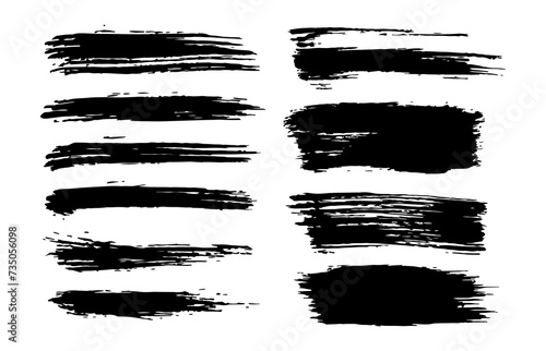 Brush stroke black 2, vector illustration