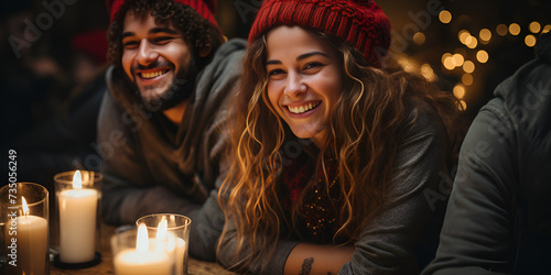 Joyful Moments: A Beautiful Couple's Christmas Celebration. Festive Love: A Beautiful Couple's Christmas Romance