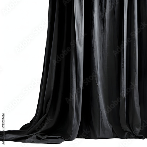 A performer battling stage fright behind the curtains isolated on white background, cinematic, png 