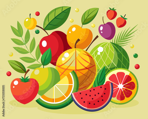 fruit berry crop healthy food vector illustration grain product harvest 