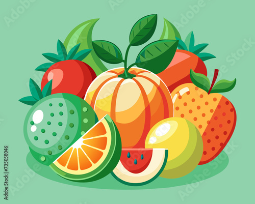 fruit berry crop healthy food vector illustration grain product harvest 