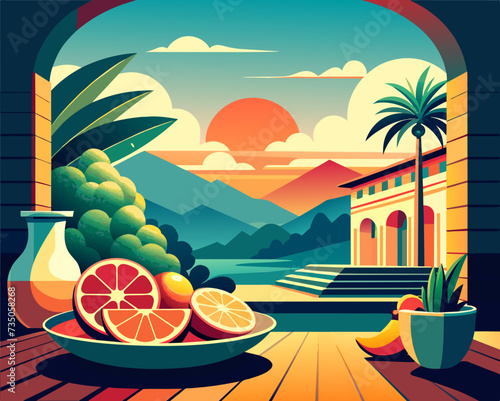 fruit berry crop healthy food vector illustration grain product harvest 