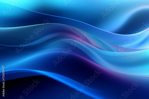 Abstract blue wave background with smooth lines. Generative AI