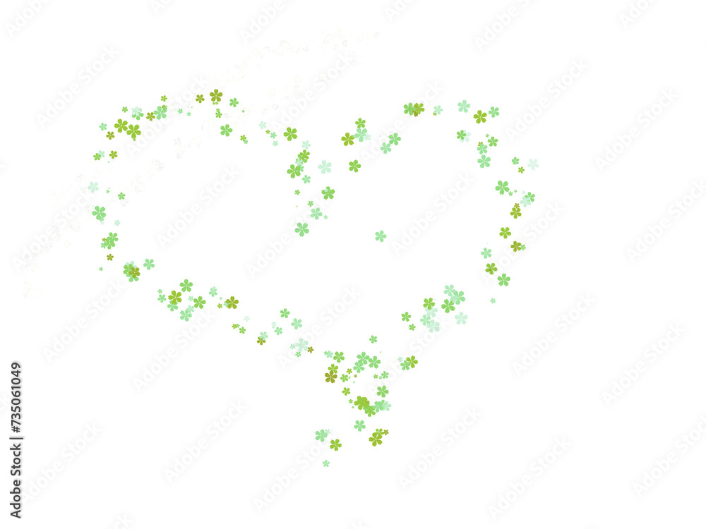 Fototapeta premium Different shades of green heart with white background free space. High quality illustration