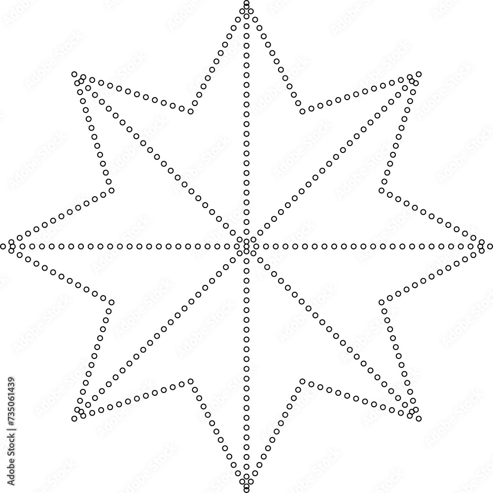 Star shape dots outline. Geometric element Star shape dots outline. Geometric element