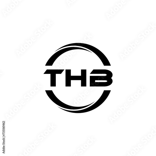THB letter logo design with white background in illustrator  cube logo  vector logo  modern alphabet font overlap style. calligraphy designs for logo  Poster  Invitation  etc.