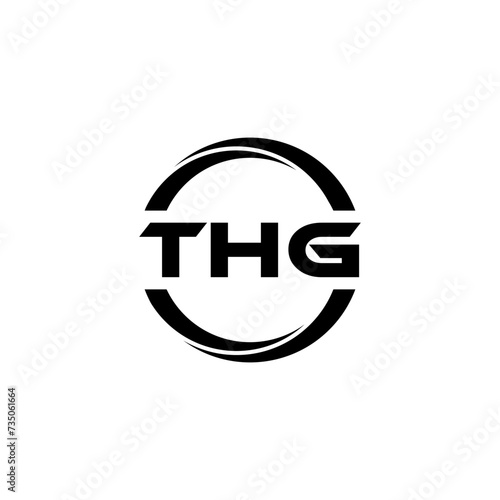 THG letter logo design with white background in illustrator  cube logo  vector logo  modern alphabet font overlap style. calligraphy designs for logo  Poster  Invitation  etc.