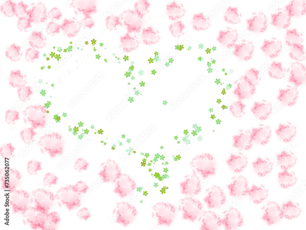 Green heart with red spot background wallpaper with free space . High quality illustration
