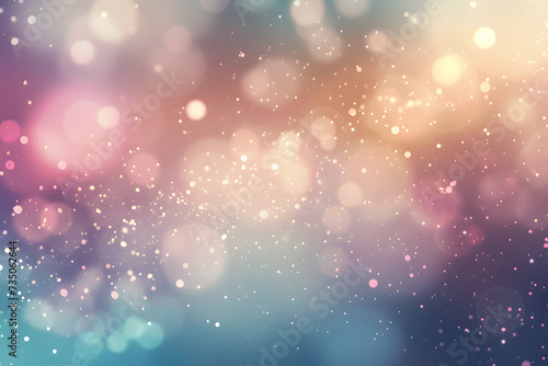 Blue Winter Magic: Abstract Bokeh Background with Sparkling Snowflakes
