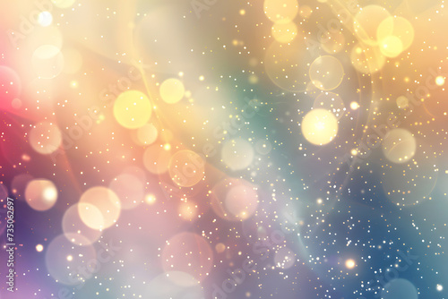 Sparkling Holiday Lights in Golden Glitter: Abstract Bokeh Background with Christmas Vector Design