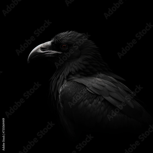 close up of a crow made by midjourney