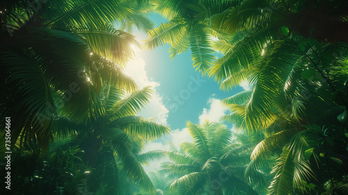 Botanical. Jungle leaves background. closeup nature view of green leaf and palms background. Flat lay  dark nature concept  tropical leaf. adventure nature background of green forest  tropical forest.