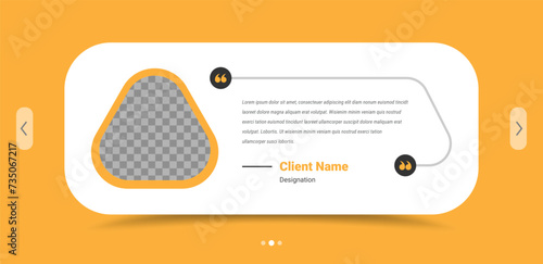 Client testimonial and feedback template with image placeholder