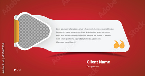 Customer feedback and quote presentation template with image placeholder