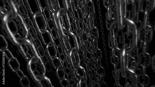 A background of never ending metal chains photo