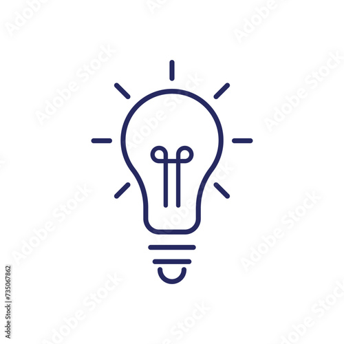 Simple Lightbulb icon line. Light icon for web and mobile app.