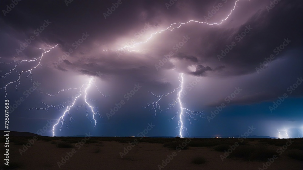 lightning in the night _A cosmic dance of forces, where the lightning is the leader, and the sky is the follower.  