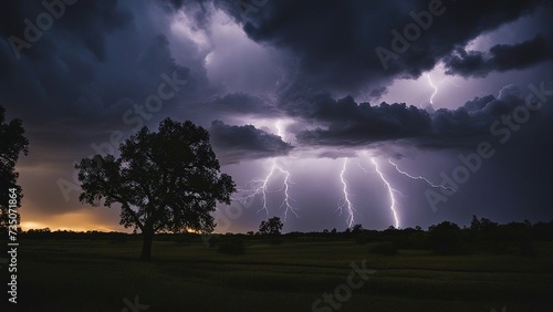 lightning in the sky _A stunning image of a big lightning bolt in the sky, creating a contrast of light and dark.   © Jared