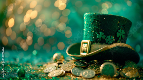 A leprechaun's hat for St. Patrick's Day in close-up