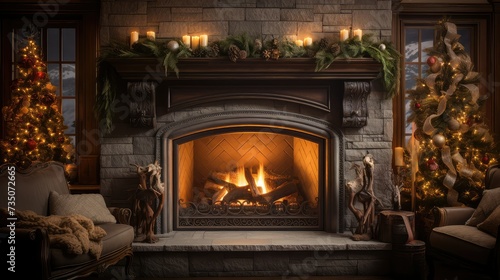 comfort cozy by fireplace