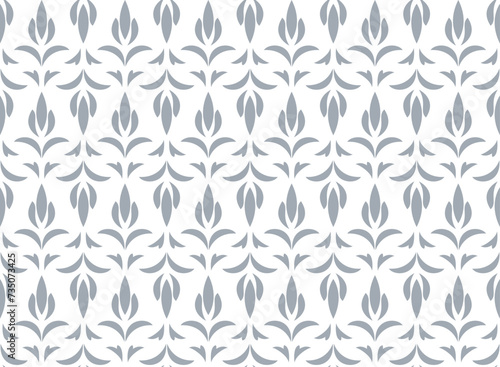 Flower geometric pattern. Seamless vector background. Gray and white ornament. © ELENA