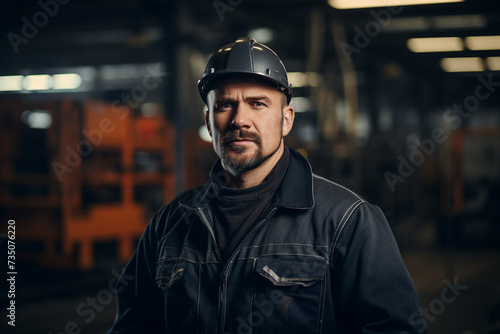 Portrait of industry maintenance engineer man wearing uniform ai generative concept