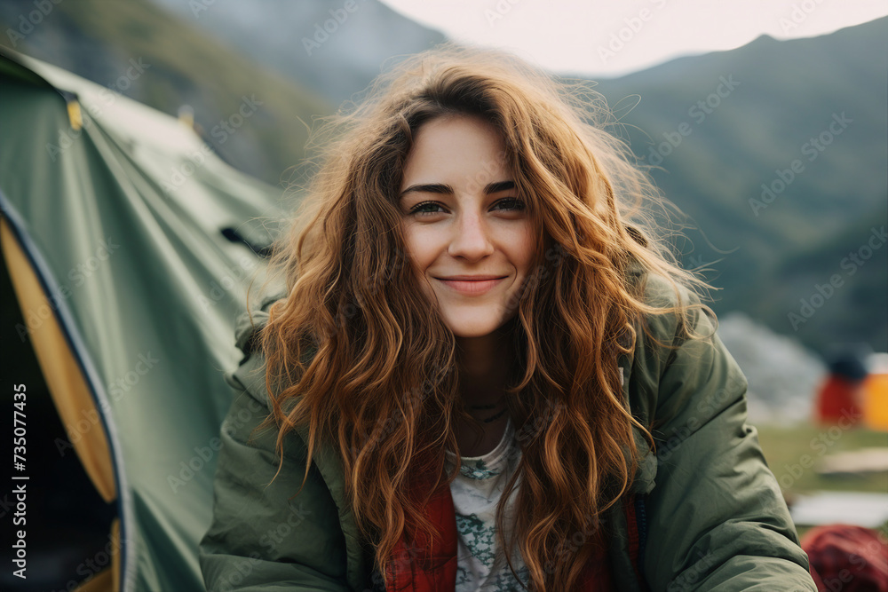 People on camping conceptual AI generation picture image People on camping conceptual AI generation picture image