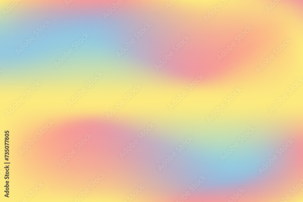 Abstract waves and blurs of delicate blue, pink, yellow. Vector editable background copy space, text, web, social media, banners