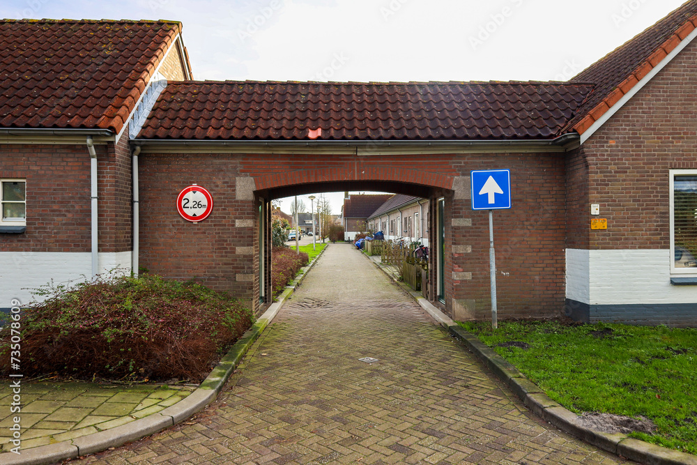 The Orange neighbourhood with lots of social housing in the village of Nieuwerkerk aan den IJssel