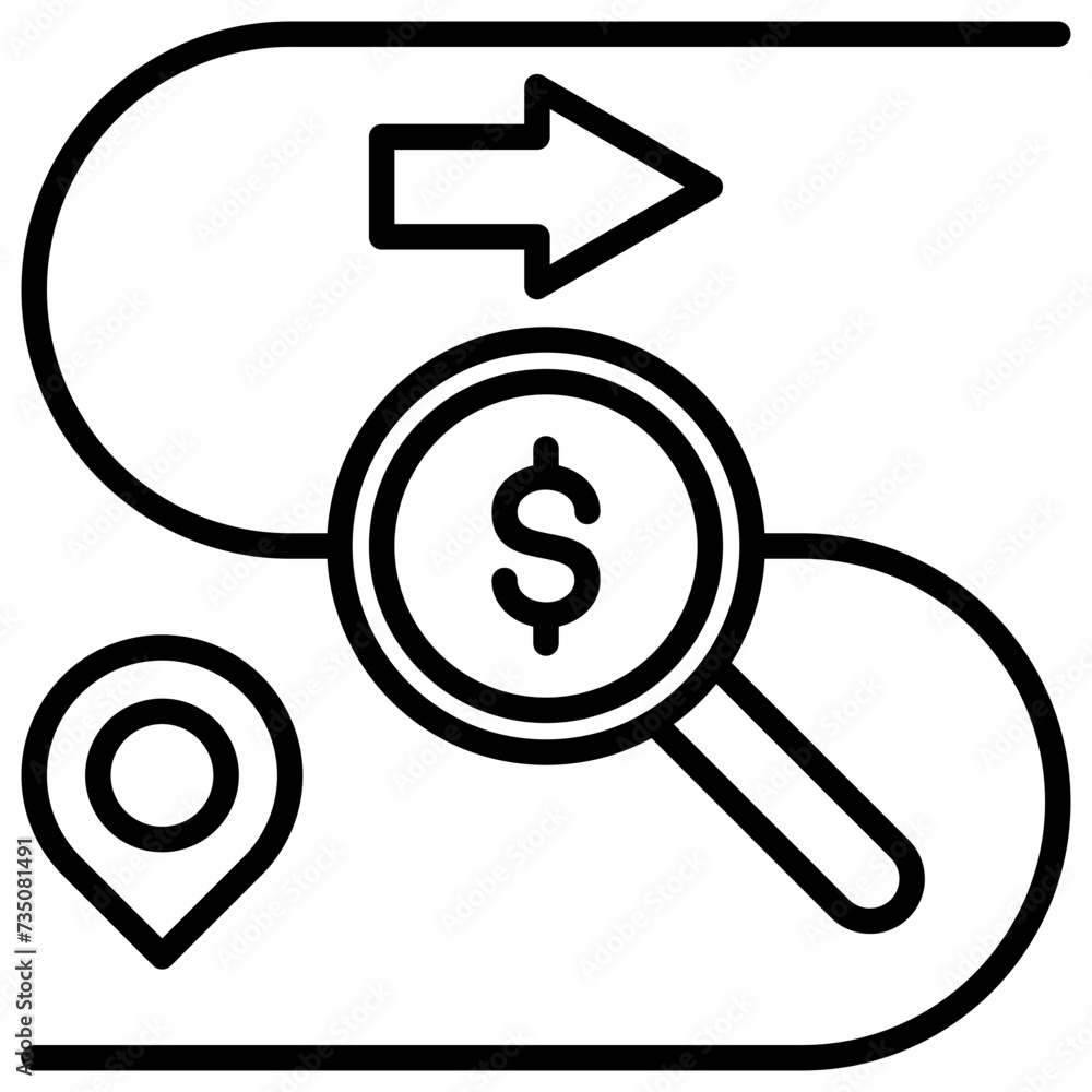 Track Expenditure Outline Icon Track Expenditure Outline Icon
