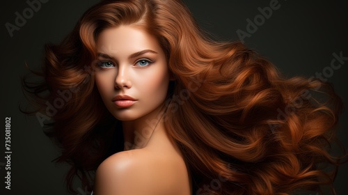 beauty portrait of a well-groomed young woman with beautiful hair