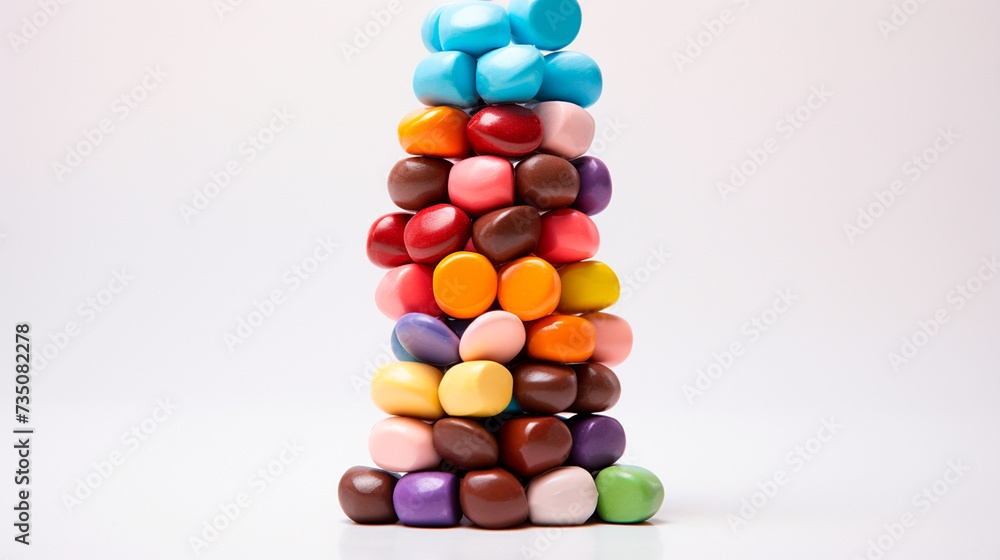 Obraz premium a stack of colorful blocks on a white surface