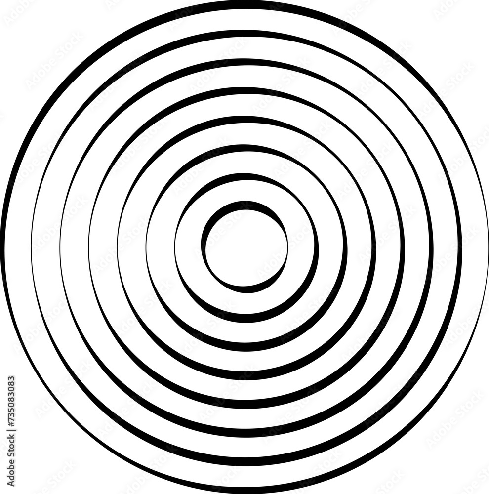 Naklejka premium Concentric circles. Round line pattern